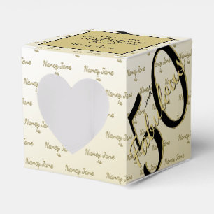 50 & Fabulous Geburtstagsparty Black/Gold Message Geschenkschachtel