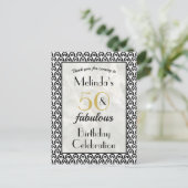 50 & Fabulous Geburtstagsparty Danke Postkarte (Stehend Vorderseite)