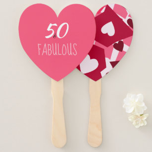 50 & Fabulous Geburtstagsparty Herz gestylte Fans Fächer