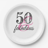 50 & Fabulous Geburtstagsparty Pappteller (Vorderseite)