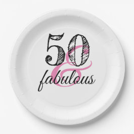 50 & Fabulous Geburtstagsparty Pappteller