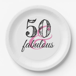 50 & Fabulous Geburtstagsparty Pappteller