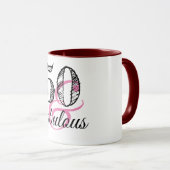 50 & Fabulous Geburtstagsparty Tasse (VorderseiteRechts)