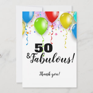 50 & Fabulous Geburtstagswohnung Danke Karte