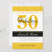 50 & Fabulous gelb Spanisch / Fabulosa amarillo Einladung (Vorderseite)