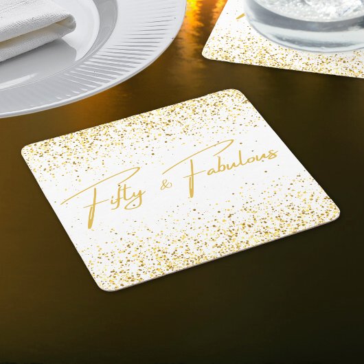 50 & Fabulous Glitzer Geburtstagsparty Rechteckiger Pappuntersetzer