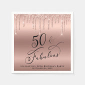50 Fabulous Glitzer Rose Gold Personalisiert Serviette (Vorderseite)