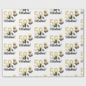 50 & Fabulous Gold & Black Modern Geschenkwrap Geschenkpapier (Flach)