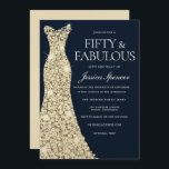 50 & Fabulous!! Gold Dress Gown 50. Geburtstag Einladung<br><div class="desc">Goldenes Kleid Gown 50 & fabelhafte 50. Geburtstag Einladung Variationen zu den Einladungen und passenden Artikeln in unserem Shop</div>