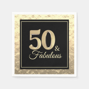 50 & Fabulous Gold Geburtstag Serviette