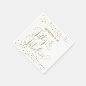 50 & Fabulous Gold Glitzer & Confetti White Serviette (Ecke)
