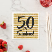 50 & Fabulous Gold Glitzer Stripe Napkin Serviette (Beispiel)