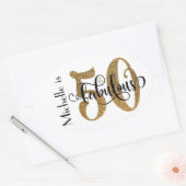 50 & Fabulous Gold Glitzer Typografie Geburtstag 3 Ovaler Aufkleber (Umschlag)