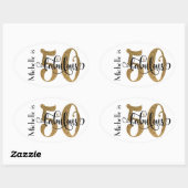 50 & Fabulous Gold Glitzer Typografie Geburtstag 3 Ovaler Aufkleber (Blatt)