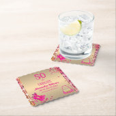 50 & Fabulous Gold Hot Pink Glittery High Heels Untersetzer (Vor Ort)