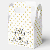 50 & Fabulous Gold Polka Dot Name 50. Geburtstag Geschenkschachtel (Geöffnet)
