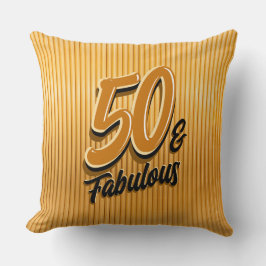 50 & Fabulous Gold Throw Kissen