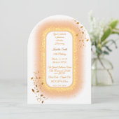 50&fabulous Golden Birthday Einladung (Stehend Vorderseite)