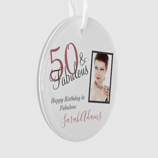 50 & Fabulous Gray Shade Birthday Acrylic Ornament (Vorderseite)