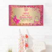 50& Fabulous High Heels Gold Hot Pink Glitzer Glam Banner (Insitu)