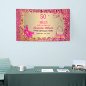 50& Fabulous High Heels Gold Hot Pink Glitzer Glam Banner (Messeveranstaltung)