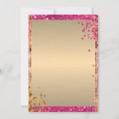 50& Fabulous High Heels Gold Pink Glitzer Luxus Einladung (Rückseite)