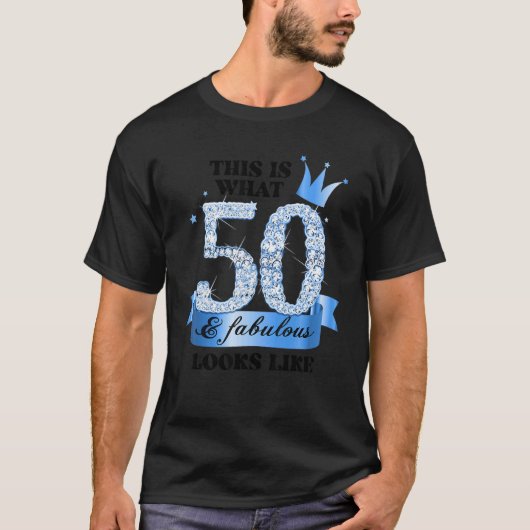 50 & Fabulous I Blue White Party Group Candid Phot T-Shirt (Vorderseite)