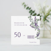 50 & Fabulous Lavender Überraschung Geburtstagspar Einladung (Stehend Vorderseite)