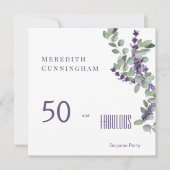 50 & Fabulous Lavender Überraschung Geburtstagspar Einladung (Vorderseite)