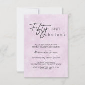 50 & Fabulous Light Lila 50. Geburtstag Einladung (Vorderseite)