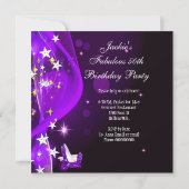 50 & Fabulous Lila Magenta Geburtstagsparty Einladung (Rückseite)
