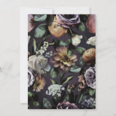 50 & Fabulous Modern Dark Moody Lila Floral Einladung (Rückseite)