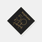 50 & Fabulous Modern Gold Script 5oth Geburtstag Serviette (Ecke)