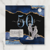 50 Fabulous Navy Black Agate Gold Glitzer Geschenkanhänger (Rückseite)