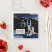 50 Fabulous Navy Black Agate Gold Glitzer Serviette (Beispiel)