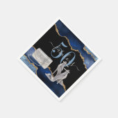 50 Fabulous Navy Black Agate Gold Glitzer Serviette (Ecke)