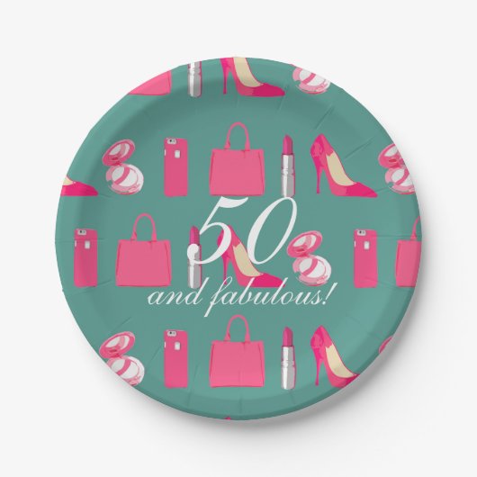 50 & Fabulous Paper plate Pappteller (Vorderseite)