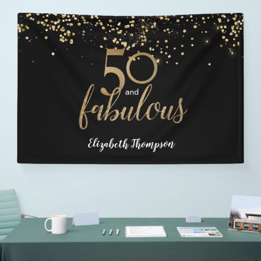 50 & Fabulous Personalisiert 50. Geburtstag Banner (Messe)