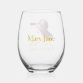 50 & Fabulous Personalisiert Elegant Weinglas Ohne Stiel (Rückseite)