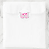 50 & Fabulous Pink 50. Geburtstagsschmetterling Runder Aufkleber (Tasche)