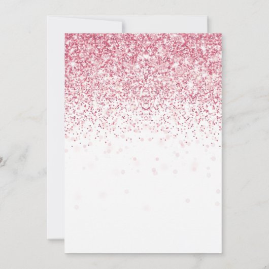 50 & Fabulous Pink Glitzer Confetti Birthday Invit Einladung (Rückseite)