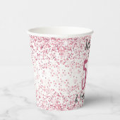 50 & Fabulous Pink Glitzer Confetti Geburtstag Pappbecher (Rechts)