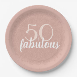 50 & Fabulous Pink Mandala 50. Geburtstagsparty Pappteller