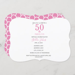 50 & Fabulous Pink Mermaid Niedliche Bunte Geburts Einladung