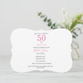 50 & Fabulous Pink Mermaid Niedliche Farbigkeit Ge Einladung (Stehend Vorderseite)