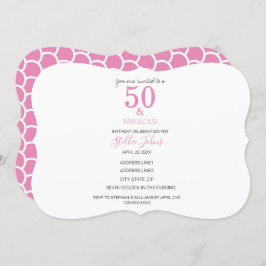 50 & Fabulous Pink Mermaid Niedliche Farbigkeit Ge Einladung