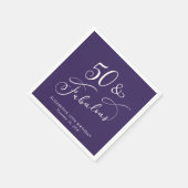 50 Fabulous Purple 50th Birthday Party Serviette (Ecke)