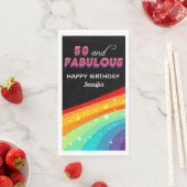 50 & Fabulous Rainbow Sparkle 50th Birthday Party Serviette (Beispiel)