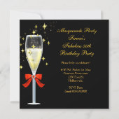 50 & Fabulous Red Gold Black Masquerade Party Einladung (Rückseite)
