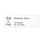 50 Fabulous Return Address Label (Vorne)